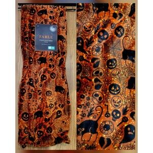 Halloween Spooky Ghost Cat Pumpkin Skeleton Print Soft Throw Blanket Plush 50x60